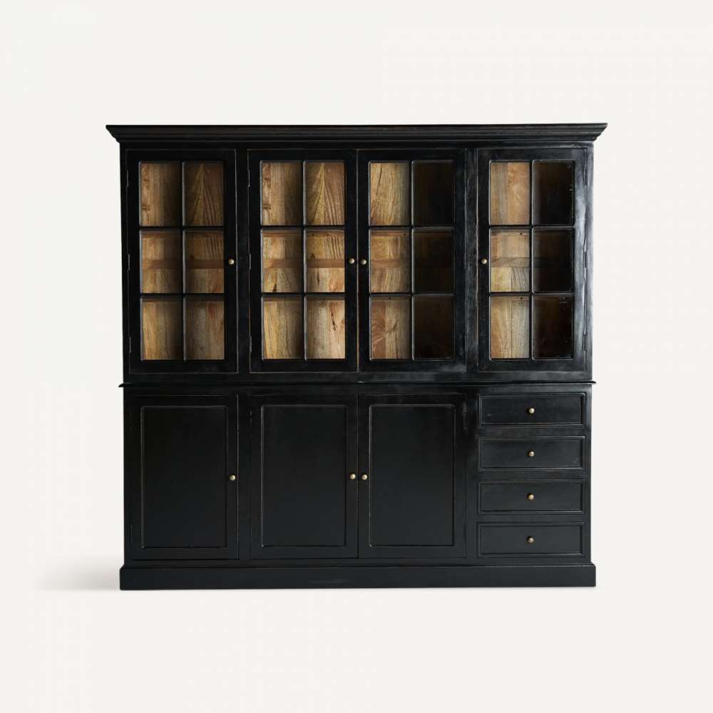 Vitrina salon estilo vintage madera clasica negra