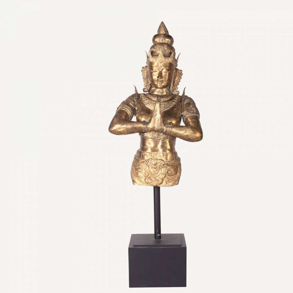 Escultura metalica diosa oriental balinesa