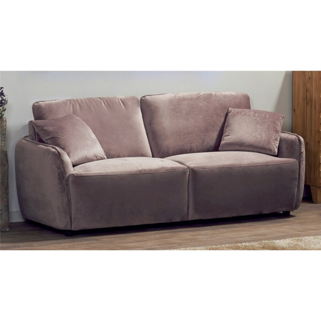 Sofa de 3 plazas tapizado rosa palido actual