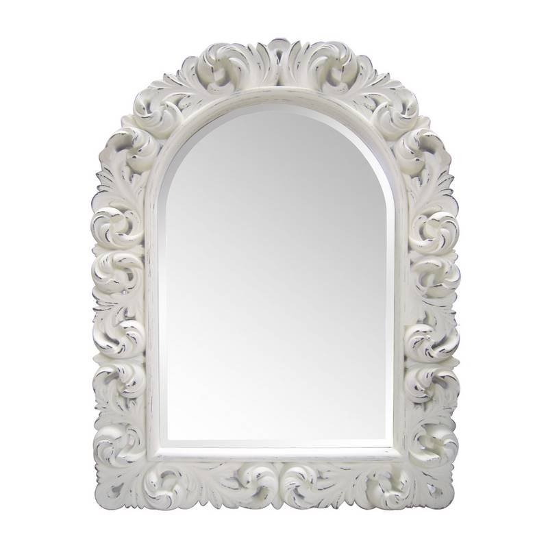 Espejo tallado decorado clasico blanco