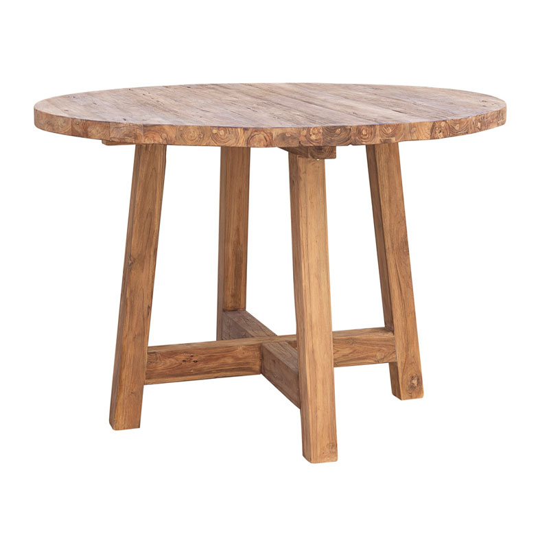 Mesa redonda rustica madera natural de 140 cm