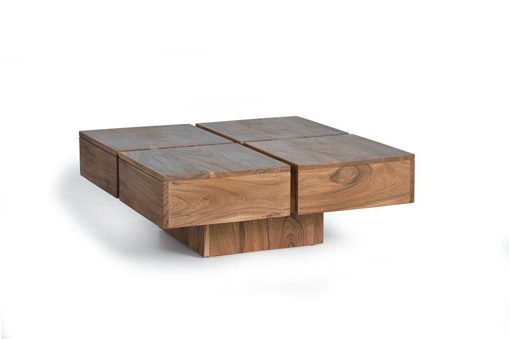 Mesa de centro acacia natural moderna