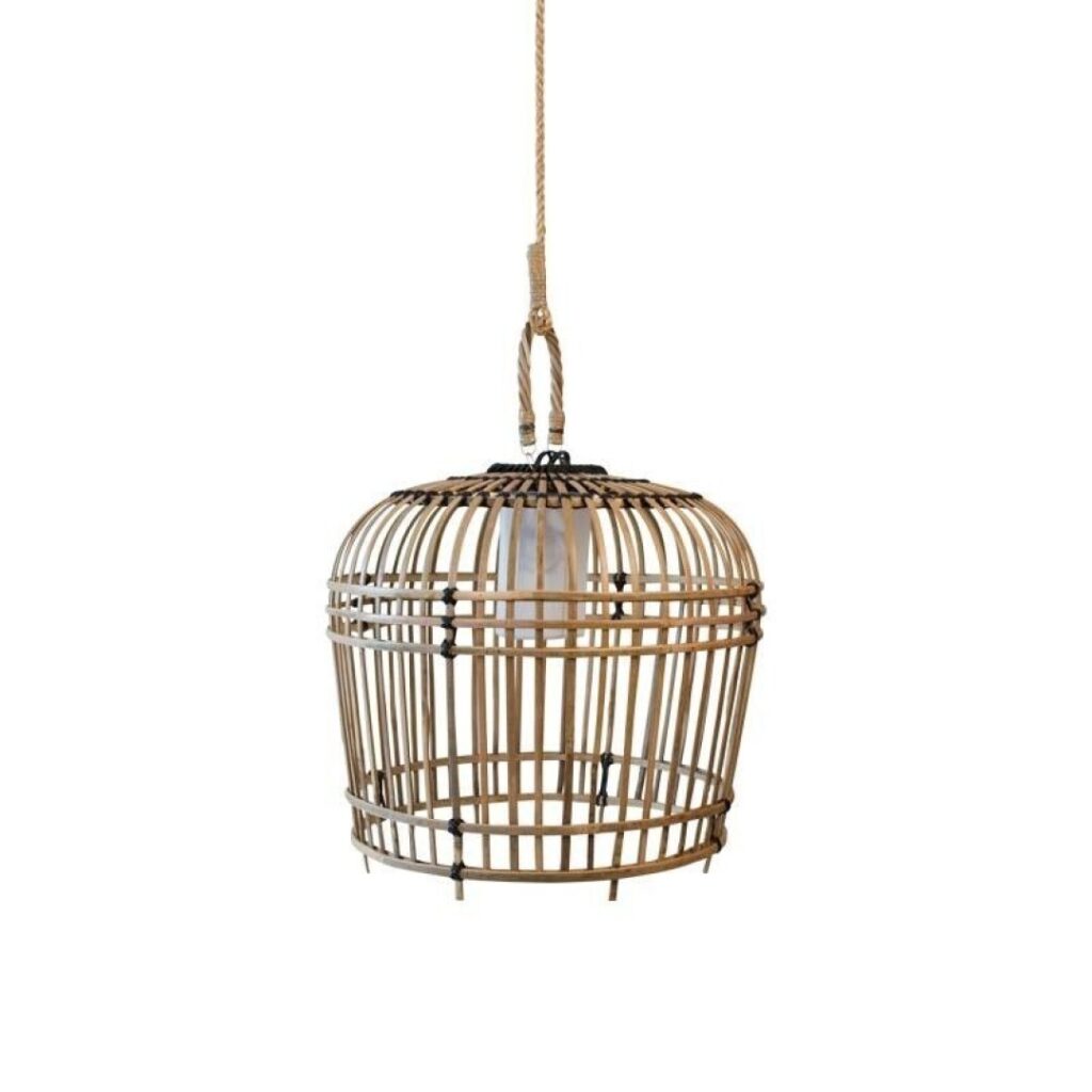 Lampara colgante rattan natural moderna