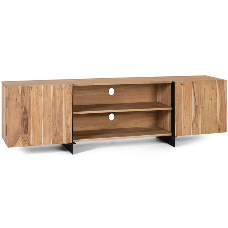 Mueble bajo TV moderno madera acero