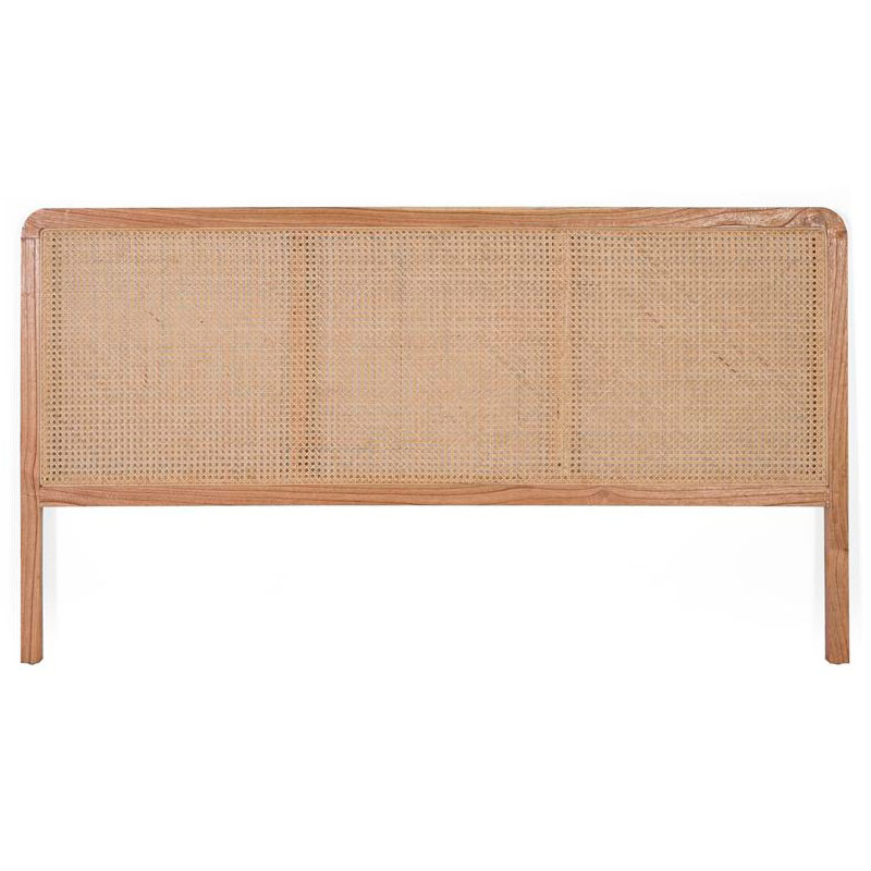 Cabecero de 135 madera y rejilla rattan