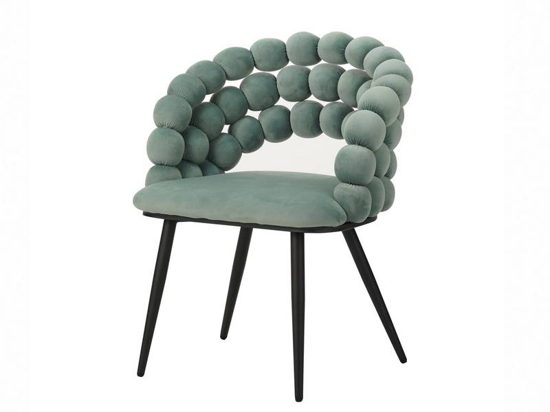 Sillon comedor tapizado diseño moderno azul