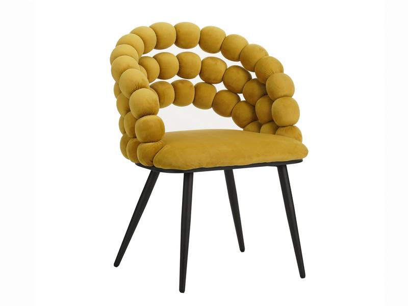 Sillon salon moderno con forja y tapizado mostaza