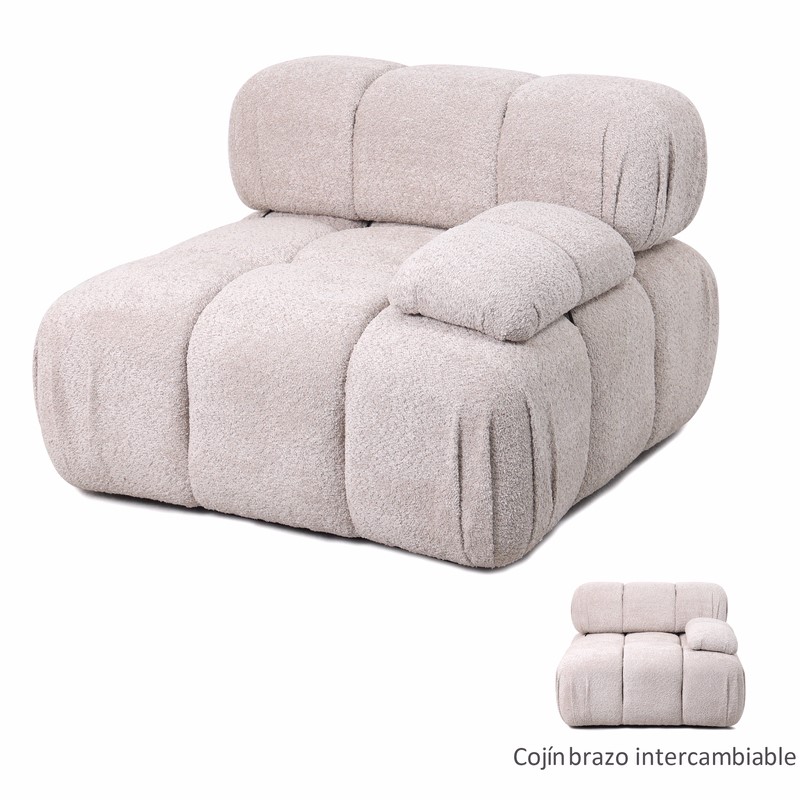 Sofa modulo brazo tapizado rizo topo