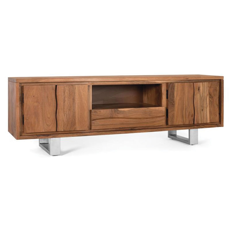 Mueble tv madera maciza moderno 4 puertas