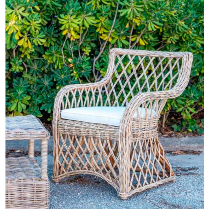 Sillon butaca rattan natural cojin