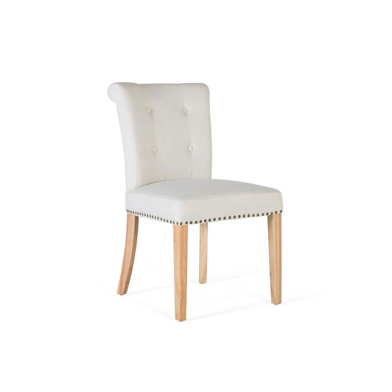 Silla tapizada clasica con tachuelas