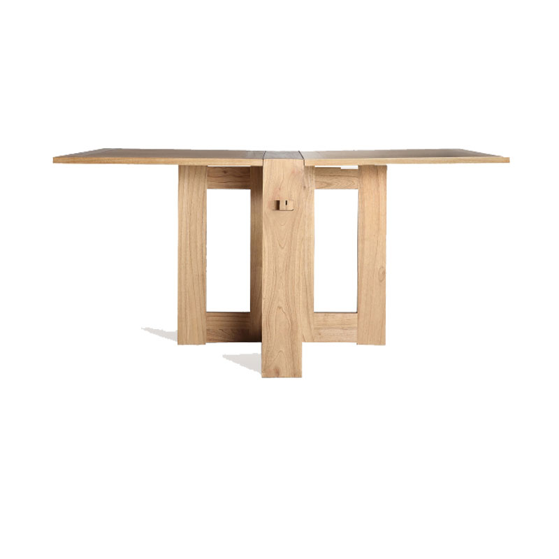 Mesa plegable con alas madera natural