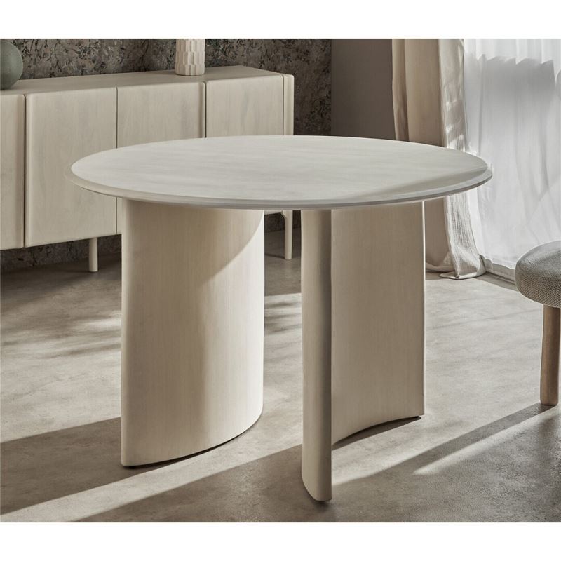 Mesa comedor moderno redonda blanca