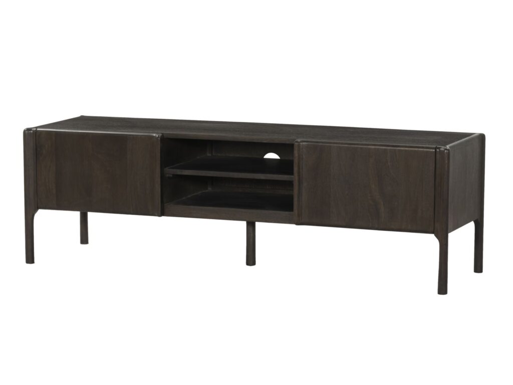 Mueble bajo TV con 2 puertas moderno color Wengue