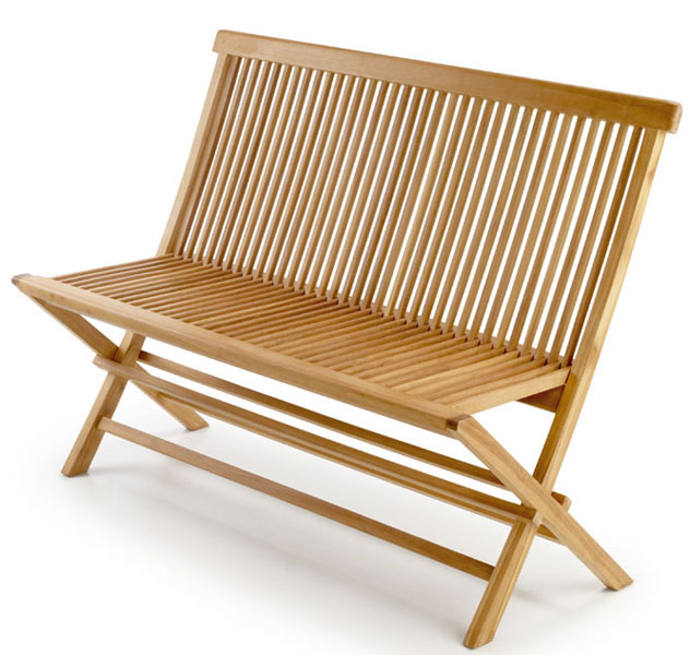 Banco teca natural para jardin