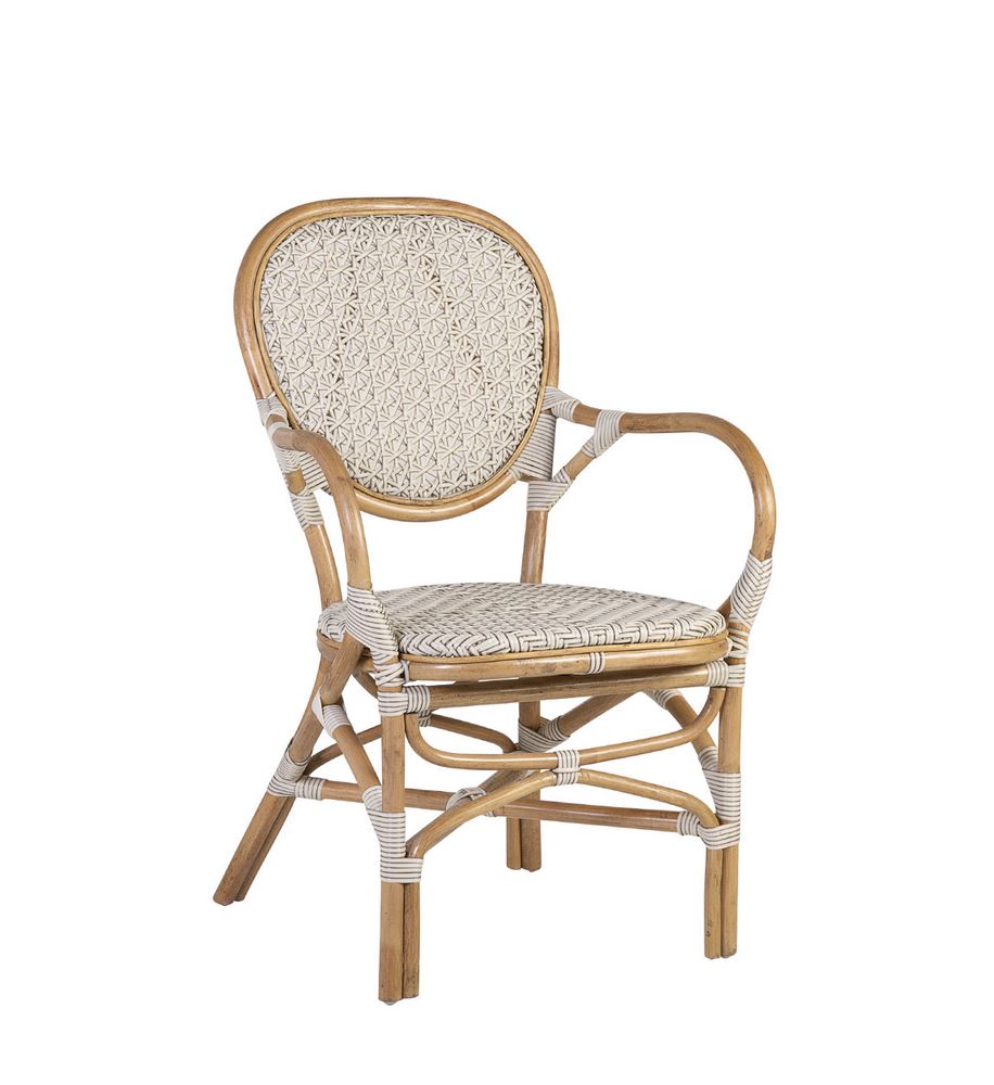 Sillon rattan tejido bicolor