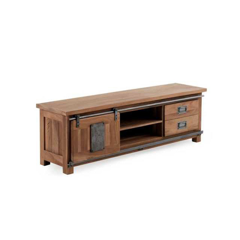 Mueble bajo TV estilo industrial puerta corredera