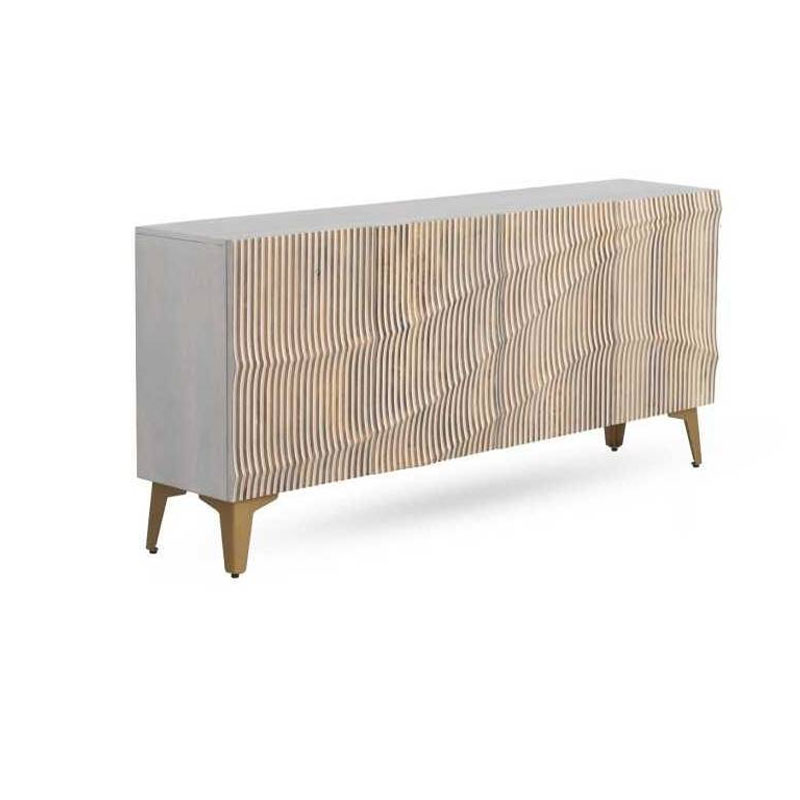 Aparador moderno 4 puertas blanco glaseado