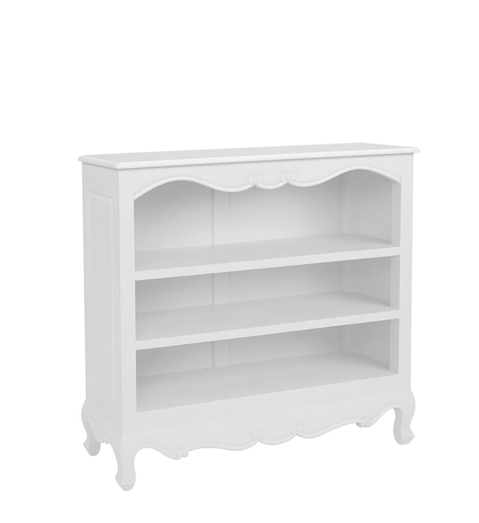 Librero bajo blanco para detras de sofa