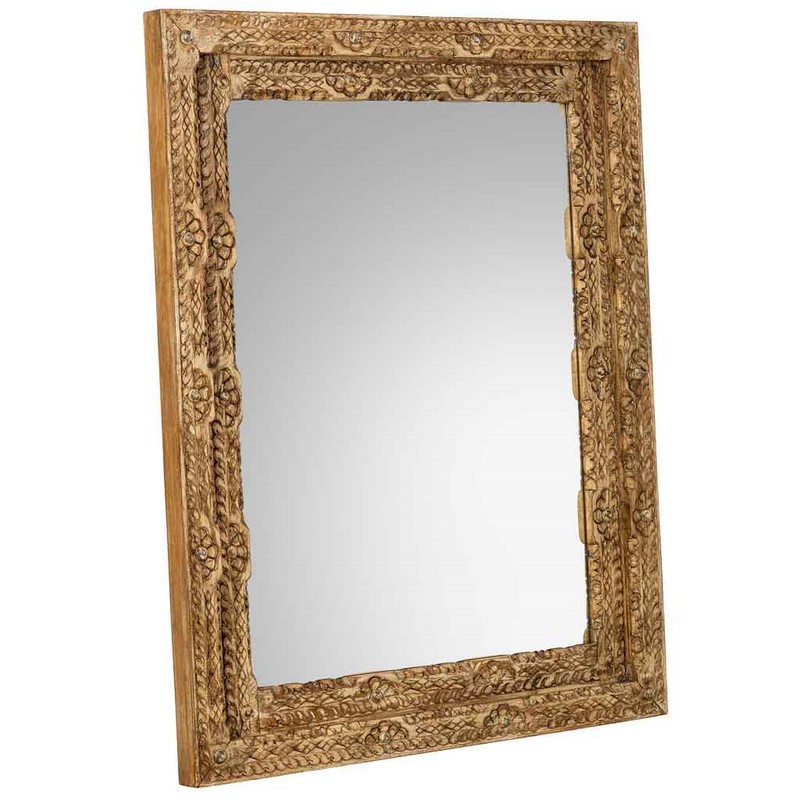 Espejo madera decorado tallado vintage