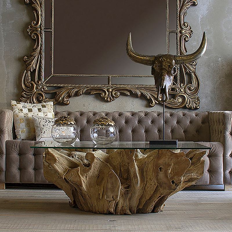 Mesa rustica raices madera maciza