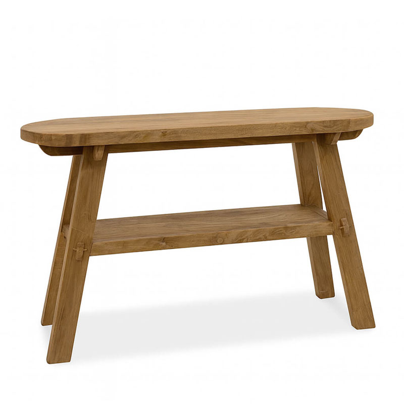 Recibidor rustico madera maciza natural de teca