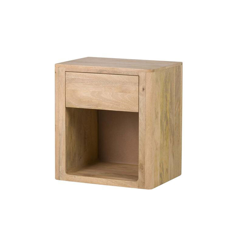 Mesita Noche Actual 1 Cajon Madera Mango Natural