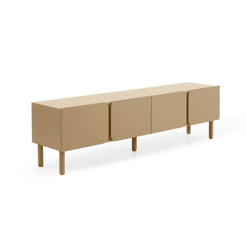 Mueble Bajo TV 4 Puertas Redondeadas beige