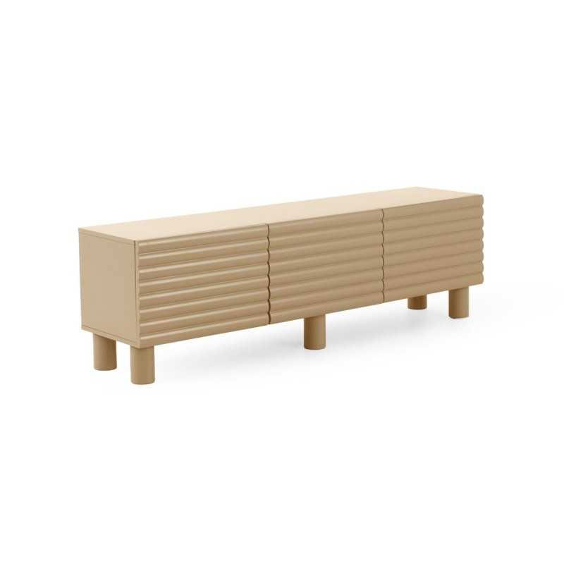 Mueble Bajo TV Moderno 3 Puertas Color Beig