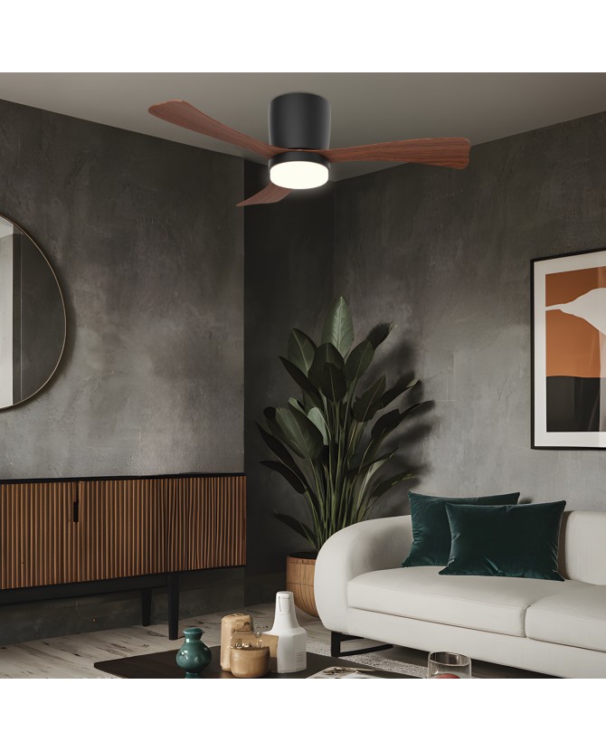 Ventilador Techo Grande de 107 Negro Palas Madera