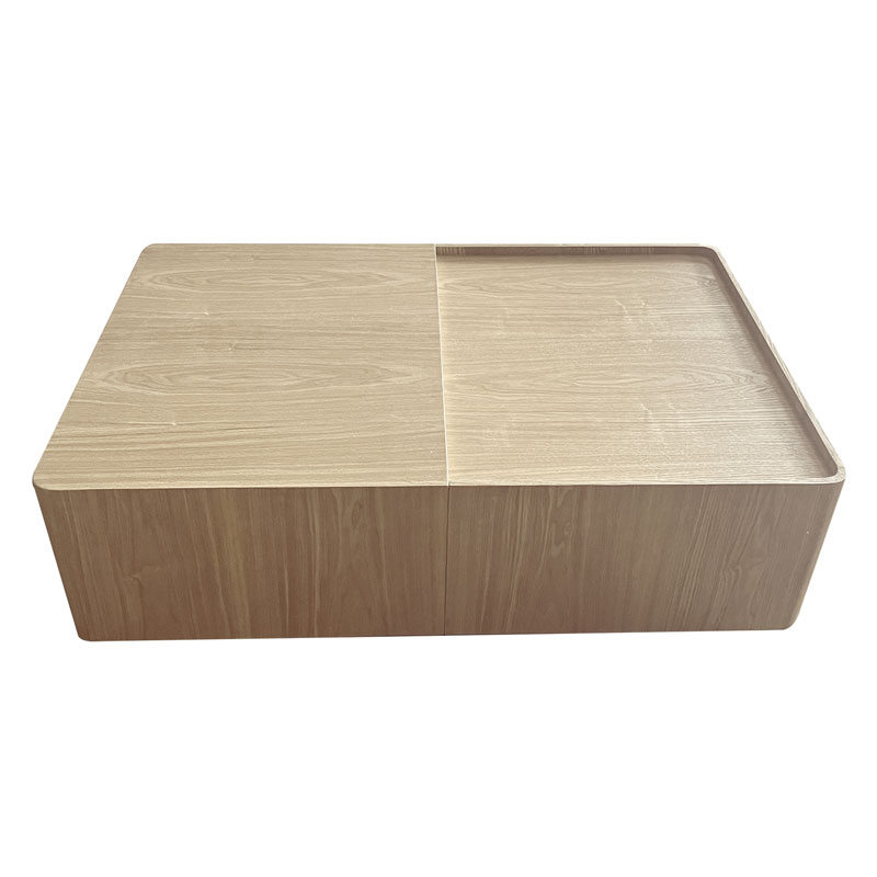 Mesa Centro Extensible con Almacenaje Madera Fresno Nereide