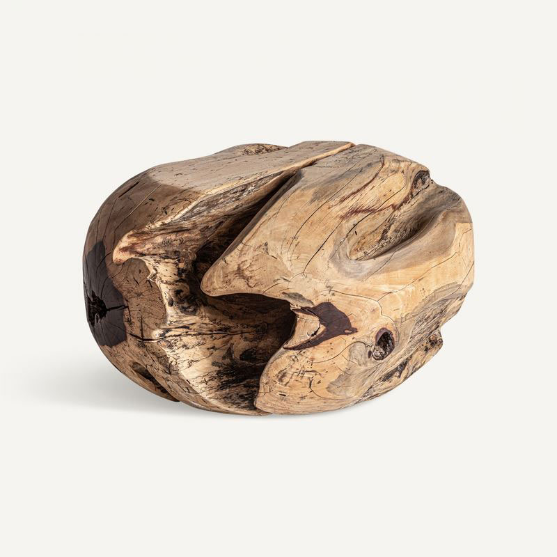 Mesa centro baja en madera maciza de tronco