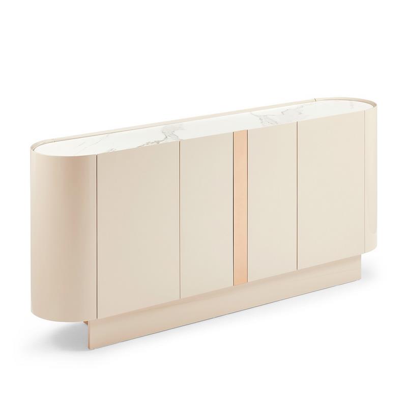 Buffet salon moderno en blanco crema