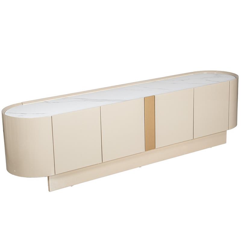 Mueble TV moderno en color crama 4 puertas