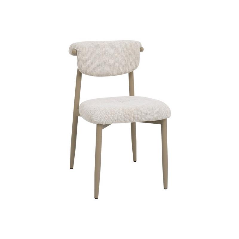 Silla Diseño Actual Tapizada Chenilla Topo Serie Agoult