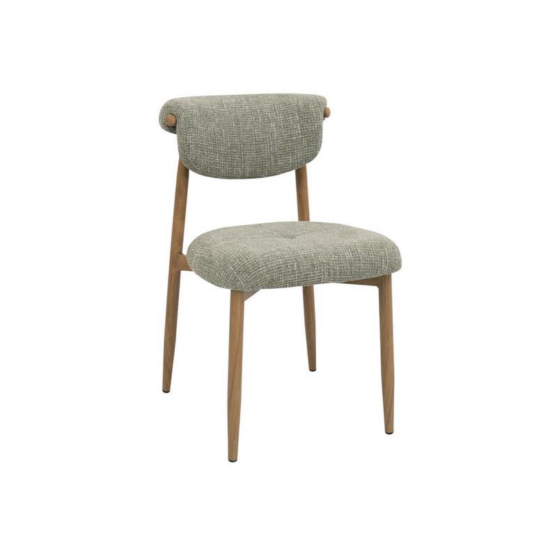 Silla Diseño Actual Tapizada Chenilla Verde Serie Agoult
