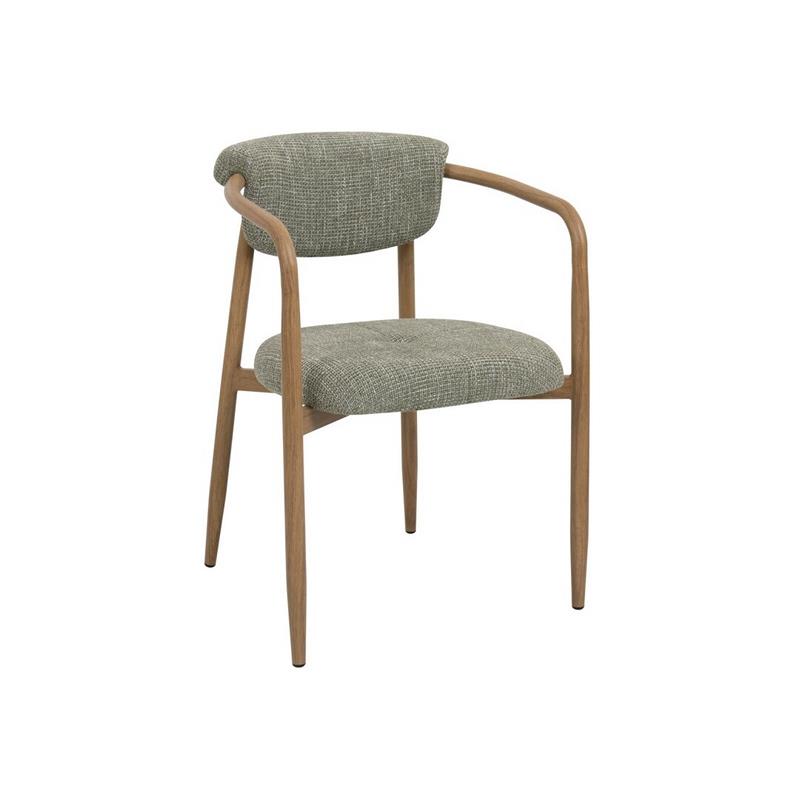 Sillon Actual Acero Topo Tapizado Chenilla Verde Agoult