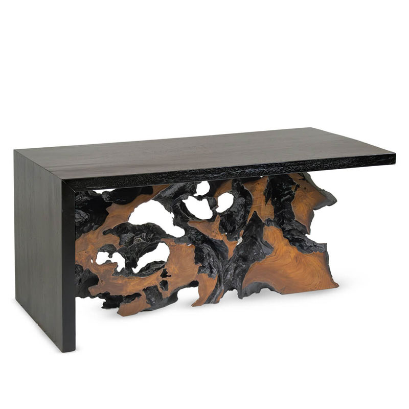 Mesa Centro Rustica Madera y Raiz de Teca