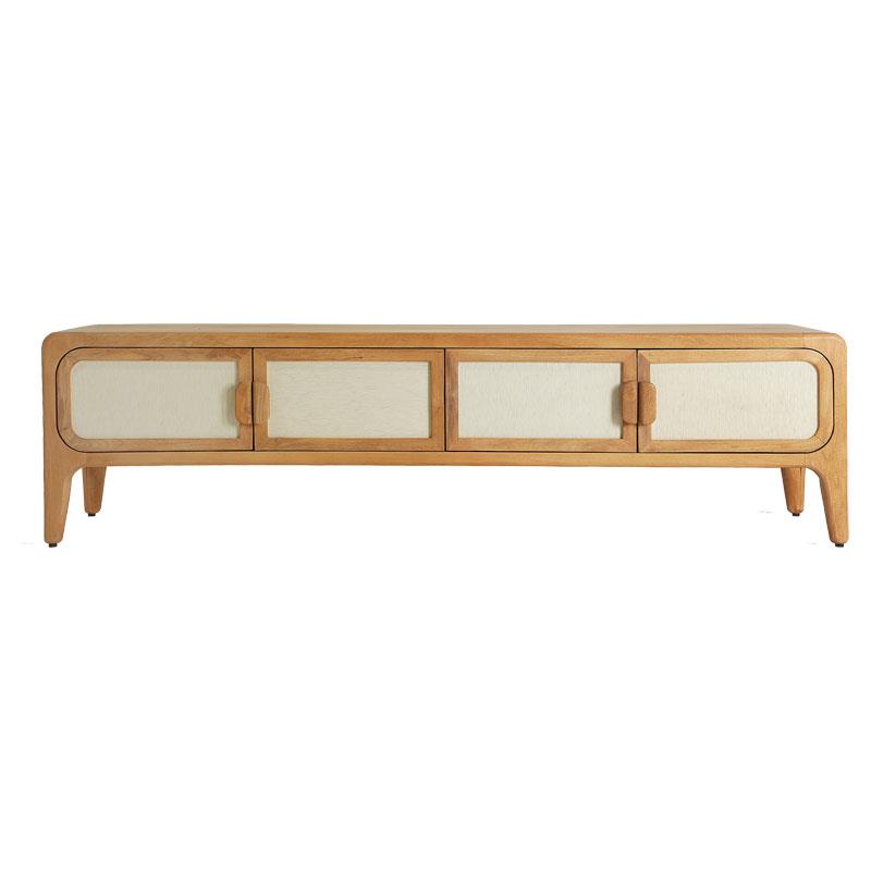 Mueble TV 4 Puertas Tejido Bambu Beige